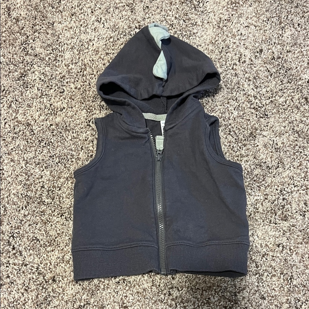 Infant Gray Dinosaur Hooded Vest